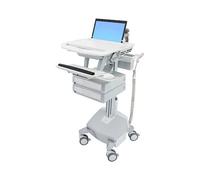 Ergotron StyleView Carro Portátil Elevable con Batería 40Ah para Laptops hasta 17.3''/10kg - 2 Cajones, Soporte para Teclado y Certificaciones