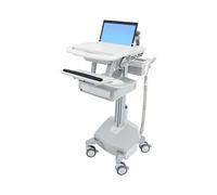 Ergotron StyleView - Carro Portátil Multimedias con Cargador, Bandeja Teclado, 1 Cajón, Pantalla hasta 43.9 cm (17.3''), Altura Ajustable 51 cm, Capacidad 9.1 kg - EU