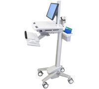 Ergotron styleview emr cart with lcd pivot multimedia cart white flat