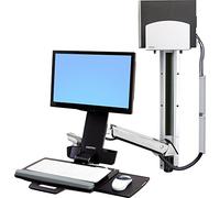 Ergotron StyleView Sit-Stand Combo System 61 cm (24") Aluminio - Soporte de pared para pantalla plana (13,2 kg, 61 cm (24"), 75 x 75 mm, 100 x 100 mm, Aluminio)