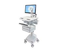 Ergotron StyleView SLA-Antrieb Carro Multimedia con 4 Schubladen para Paneles Planos hasta 61 cm (24"), Aluminio y Zinc de Acero, Peso Máximo 17.3 kg, Color Aluminio Gris Blanco