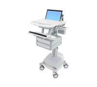 Ergotron StyleView SLA-Antrieb Carro Multimedia Portátil con 2 Cajones y Bandeja, para Pantallas hasta 43.9 cm (17.3") y 10 kg, Ajuste de Altura 51 cm, Color Aluminio/Gris/Blanco
