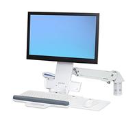 Ergotron - Styleview - Soporte de Pared para Pantalla Plana (75 x 75,100 x 100 mm, Color Blanco, 0-640 mm, -30-30°, 0-360°, Aluminio)