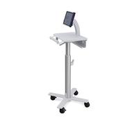 Ergotron StyleView Tablet Carro SV10 para Tablets hasta 38cm, 12 Pulgadas, Aluminio Blanco, Ajustable en Altura para Uso Sentado/De Pie, con Ruedas