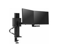 Ergotron TRACE 45-631-224 Soporte Doble Monitor hasta 27", Abrazadera Escritorio, Ajuste Altura, Negro, Capacidad 9.8 kg, VESA 100x100 mm