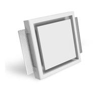 ERGOVENT KVADRO-100 - Salida de ventilación cuadrada sin marco - Válvula de disco de 100 mm con imán - Difusor pintable 4"