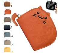 ERGRFHNL Cat Multi Card Holder, Cat Multi Credit Card Holder Wallet, Cute Cat Multi Card Holder for Women and Girls, Credit Card Holder for Women, Cat Purses for Women (One Size,Orange)