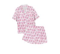 ERGRFHNL Womens 2 Piece Roller Rabbit Pajamas Cute Monkey Pajamas Preppy Kids Set Roller Rabbit Pjs Roller Rabbit Pajamas Dupes (150,Pink)