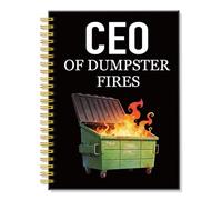 ERHACHAIJIA CEO of Dumpster Fires - Cuaderno con espiral de 160 páginas, divertido diario de fuego para jefe de equipo, cuaderno de humor sarcástico para compañeros de trabajo, regalos de broma para