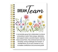 ERHACHAIJIA Dream Team Hardcover 160 Pages Lined Spiral Notebook, Funny Floral Best Team Gifts for Team Teammate Work Bestie Coworker, Team Member Thank You Gifts, Employee Appreciation Present