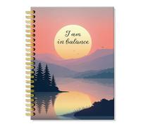 ERHACHAIJIA I Am in Balance - Cuaderno de espiral con forro de tapa dura de 160 páginas, cuaderno de pintura de paisaje, regalos de salud mental, idea para establecer objetivos y expresión creativa