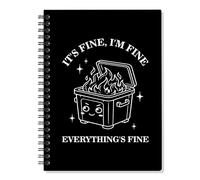 ERHACHAIJIA It's Fine, I'm Fine - Cuaderno de espiral con forro de tapa dura de 160 páginas, divertido cuaderno de humor para amigos, empleados, jefes, diario de alivio del estrés para compañeros de