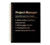 ERHACHAIJIA Project Manager - Cuaderno de espiral con forro de tapa dura de 160 páginas, regalos de gerente de proyectos, cuaderno de agradecimiento para coordinador de PM, líder del equipo, regalo de