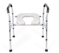 Erhigher Asiento de inodoro elevado con pasamanos, ancho y altura ajustable, asiento de inodoro elevado con brazo, inodoro con asiento amplio, hasta 400 libras, elevador de inodoro para personas