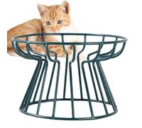 Erhöhte Futternäpfe für Katzen - Schnurrhaarfreundliche, erhöhte Katzenfutternäpfe aus Keramik - Keramik- mit Metallständer, erhöhter, flacher für Futter und