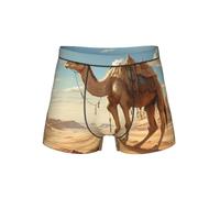 ERhoug Calzoncillos tipo bóxer clásicos con estampado de camello y arena | Calzoncillos tipo bóxer suaves y elásticos para hombre, ropa interior transpirable y cómoda, cintura diseñada individualmente