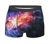 ERhoug Calzoncillos tipo bóxer con estampado de galaxia en el universo para hombre, transpirables, suaves y elásticos para un uso cómodo durante todo el día, ajuste clásico, Negro, XXL