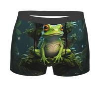 ERhoug Calzoncillos tipo bóxer para hombre con estampado de árbol de rana de la paz, transpirable, ropa interior elástica suave para un uso cómodo durante todo el día, ajuste clásico, Negro, S