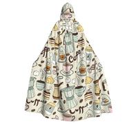 ERhoug Capa con capucha Coffee And Sweets Sugar Chocolate para cosplay de Halloween, bata de bruja unisex, disfraz de fiesta de vampiro para adultos