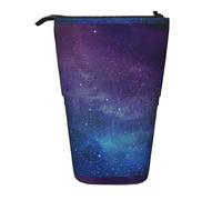 ERhoug Estuche con estampado interestelar de Universo con estrellas y galaxia, soporte telescópico para bolígrafos, bolsa de papelería de pie, bonito organizador para oficina, maquillaje, cosméticos