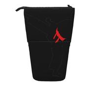 ERhoug Karate Boy - Estuche para lápices con cinturón intercambiable con estampado a color, soporte telescópico para bolígrafos, bolsa de papelería de pie, bonito organizador para oficina, maquillaje