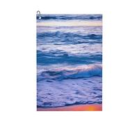 ERhoug Toalla de golf de microfibra con estampado de olas del océano y atardecer de playa con mosquetón y patrón de gofre, para hombres y mujeres, regalo perfecto para bolsa de golf