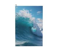ERhoug Toalla de golf de microfibra con estampado de olas oceánicas con mosquetón, patrón de gofre, para hombres y mujeres, regalo perfecto para bolsa de golf