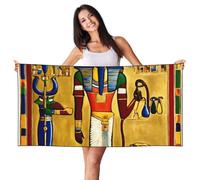 ERhoug Toalla de playa suave y rápida de la serie Ancient Egypt Tribe de 140 x 70 cm, toallas ligeras absorbentes para piscina, cabaña y viajes