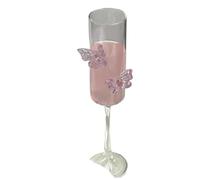 ERHTGUO 1 Pc Butterfly High Footed Glass Champagne Glasses Cocktail Barware For Girlfriend(Color1)