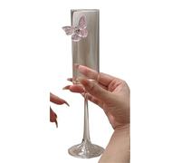ERHTGUO 1 Pc Butterfly High Footed Glass Champagne Glasses Cocktail Barware For Girlfriend(Style 01)