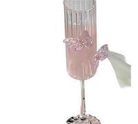 ERHTGUO 1 Pc Butterfly High Footed Glass Champagne Glasses Cocktail Barware For Girlfriend(Style 04)