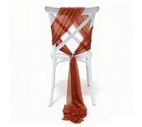 ERHTGUO 12PCS Wedding Chair Sashes Cover Aisle Decorations Draping Fabric For Party Ceremony Reception Floral Arrangement Banquet(Orange)