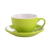 ERHTGUO 150ml Ceramic Mug Latte Art Cup With Saucer For Cappuccino Manual Brew Coffee Shop Barista(Green)