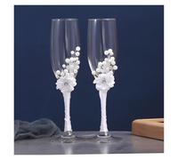 ERHTGUO 2 Pc Party Matching Glasses Wedding Supplies Champagne Stemware Wine Beautiful Dress(Color-01)