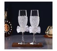ERHTGUO 2 Pc Party Matching Glasses Wedding Supplies Champagne Stemware Wine Beautiful Dress(Color-04)