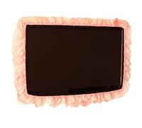 ERHTGUO 2pc 24-48INCHES Fabric TV Circle Power On Without Taking Out Dust Cover Monitor Screen Home Decorations With Elastic(Light pink,40-48INCH)