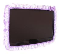 ERHTGUO 2pc 24-48INCHES Fabric TV Circle Power On Without Taking Out Dust Cover Monitor Screen Home Decorations With Elastic(Purple,40-48INCH)