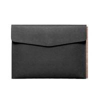 ERHTGUO 2pc A4 File Folder PU Leather Document Holder Waterproof Portfolio Envelope Case(Black)