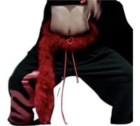 ERHTGUO 2pc Jeans Pants Decor Embroidered Flower Lace Mini Skirt Irregular See Through Ruched Skirts High Waist Harajuku Pleated(Wine Red)