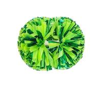 ERHTGUO 2pcs Cheerleading Metallic Pom Poms with Handle Vibrant Color Cheering Squad Hand Flower Pompoms Party Accessories(Green)