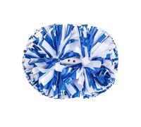 ERHTGUO 2pcs Cheerleading Metallic Pom Poms with Handle Vibrant Color Cheering Squad Hand Flower Pompoms Party Accessories(Blue White)
