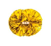 ERHTGUO 2pcs Cheerleading Metallic Pom Poms with Handle Vibrant Color Cheering Squad Hand Flower Pompoms Party Accessories(Lemon Yellow)