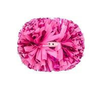 ERHTGUO 2pcs Cheerleading Metallic Pom Poms with Handle Vibrant Color Cheering Squad Hand Flower Pompoms Party Accessories(Rose Red)