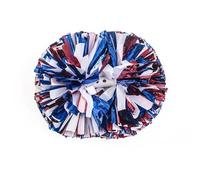 ERHTGUO 2pcs Cheerleading Metallic Pom Poms with Handle Vibrant Color Cheering Squad Hand Flower Pompoms Party Accessories(Red Blue)