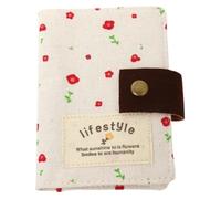 ERHTGUO 2pcs Floral Canvas Ladies Card Package Creative Cloth Credit Holder Business Women's Cardholders Bag(Beige)
