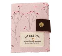 ERHTGUO 2pcs Floral Canvas Ladies Card Package Creative Cloth Credit Holder Business Women's Cardholders Bag(Pink)