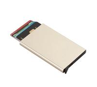 ERHTGUO 2pcs Wallet Card Holder Metal Thin Slim Men Women Wallets Pop Up Minimalist Small Black Purse Vallet Walets(Gold)