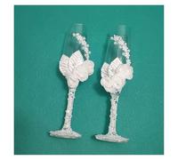 ERHTGUO A Romantic Wedding Wine Glass Gift Box Featuring Flowers And Leaves For The Bride's Love
