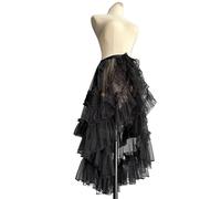 ERHTGUO Asymmetrical Lace Double Layer Ruffled Skirts Mori Girls Sweet Women Mesh Cute Curtain Sheer Cover Up Thin Princess Skirt(Color 10,60CM_XL)