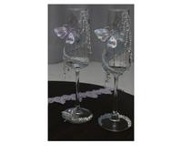 ERHTGUO Blue Galaxy Glass Champagne Creative Wedding Toast Cup Rhinestone Tassel Gift For Girlfriend DIY Material(Whispers gift box.)